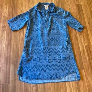 Philosophy ladies blue Jean patterned dress.